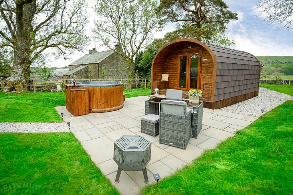 The Pods by the Stream at Flakebridge Farm